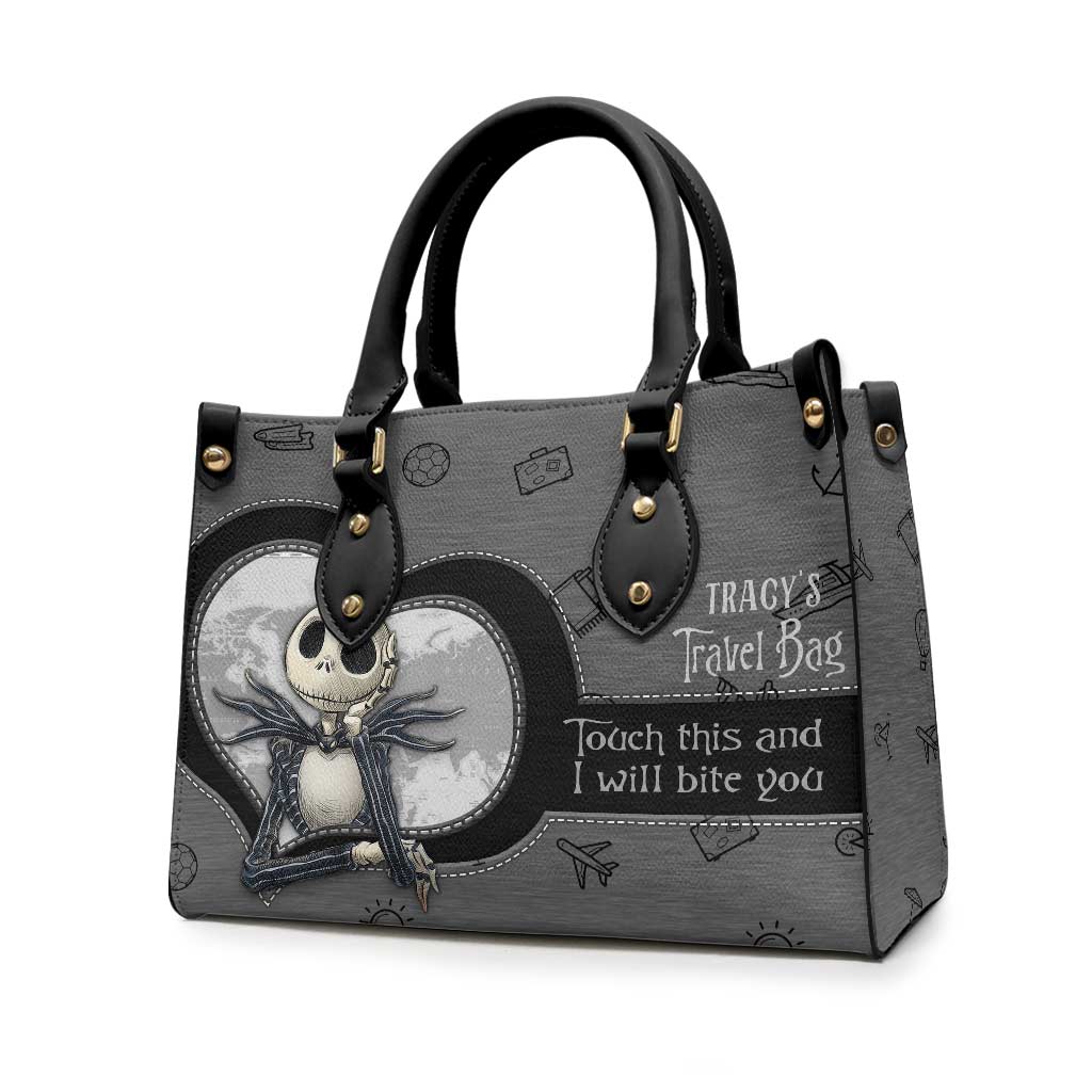 Personalized Leather Handbag with Quote for Travel Gift