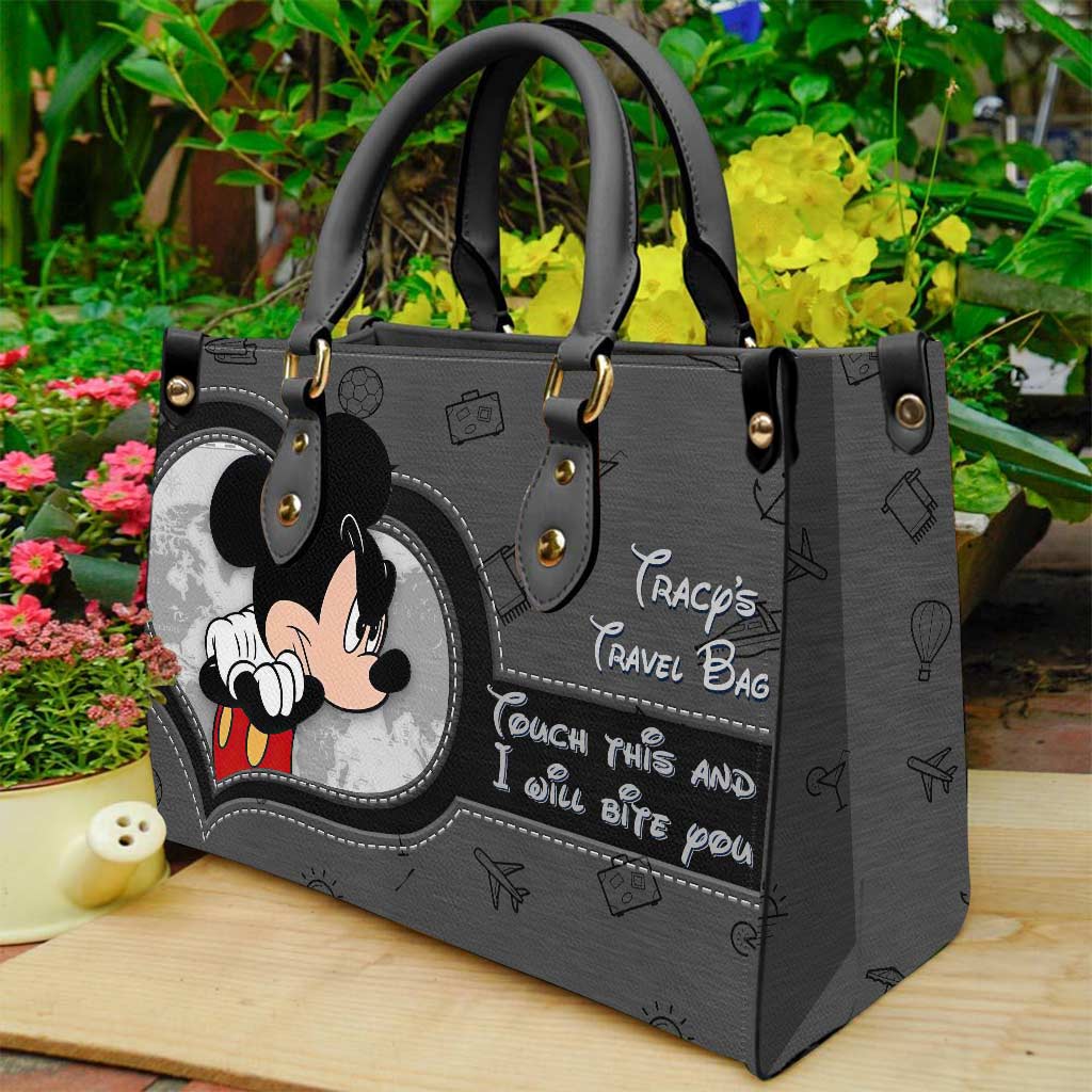 Personalized Leather Handbag Custom Travel Bag Gift Idea for Her
