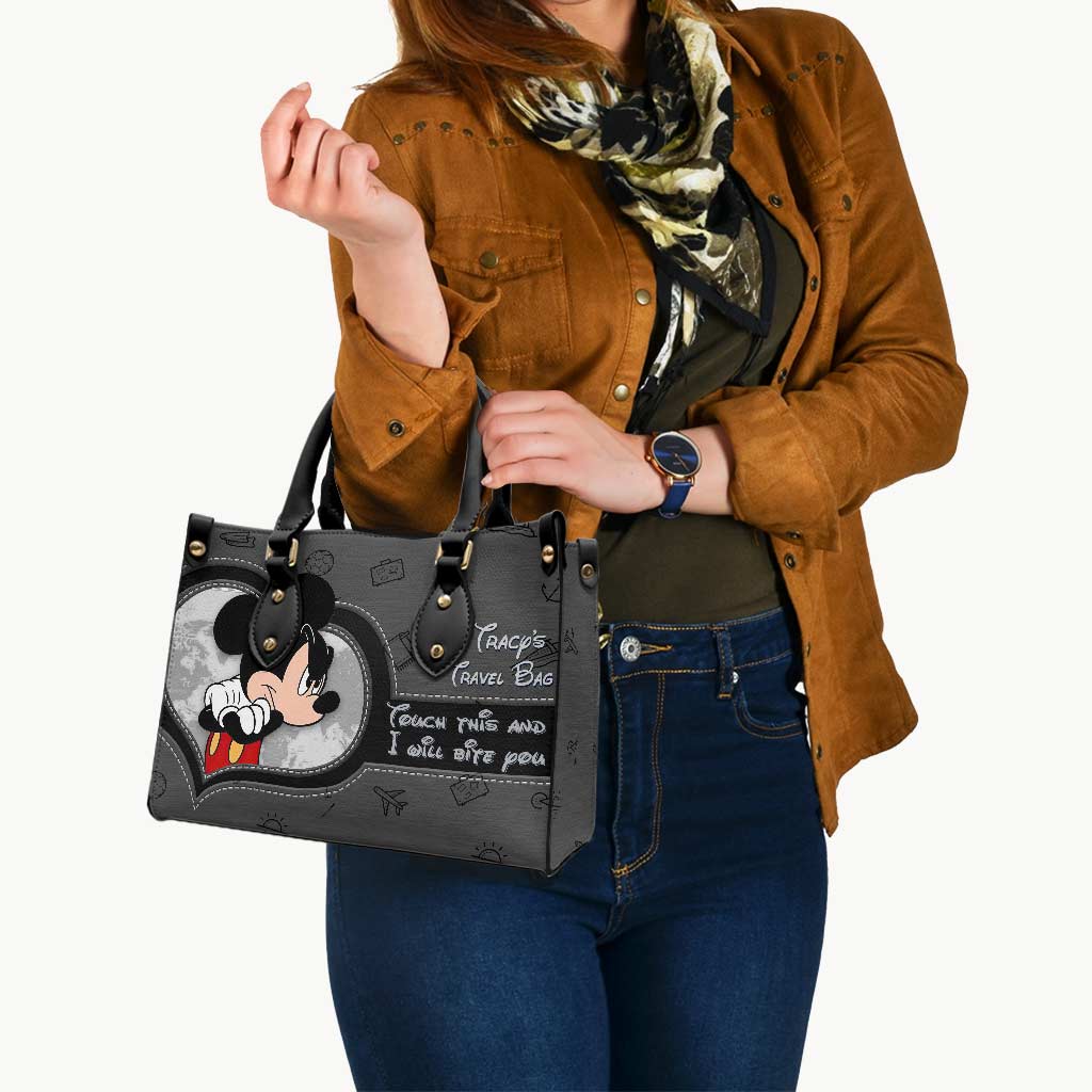 Personalized Leather Handbag Custom Travel Bag Gift Idea for Her