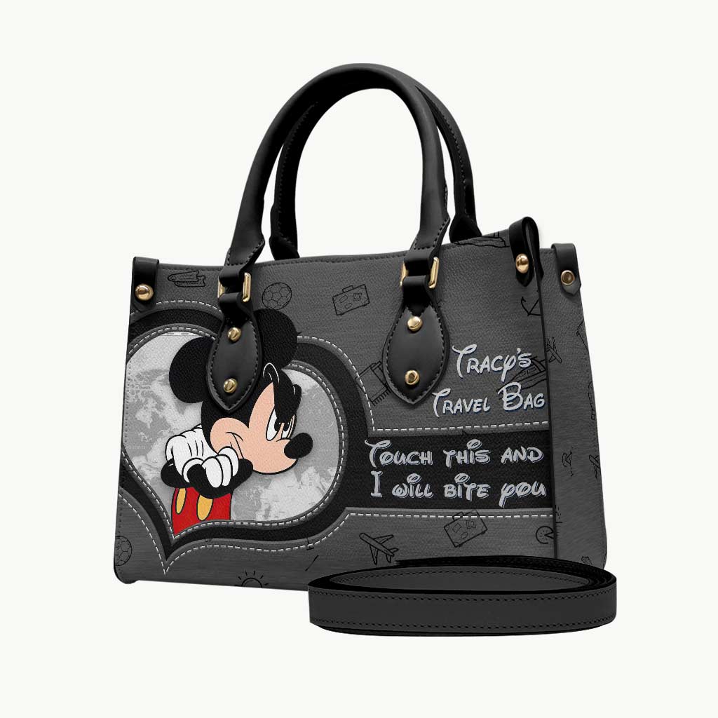 Personalized Leather Handbag Custom Travel Bag Gift Idea for Her