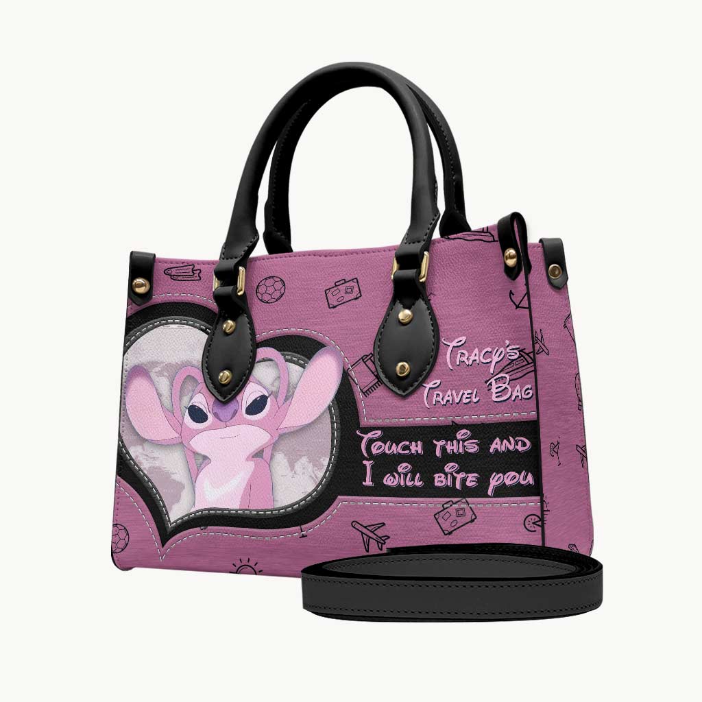 Personalized Leather Handbag Custom Name Travel Bag Gift