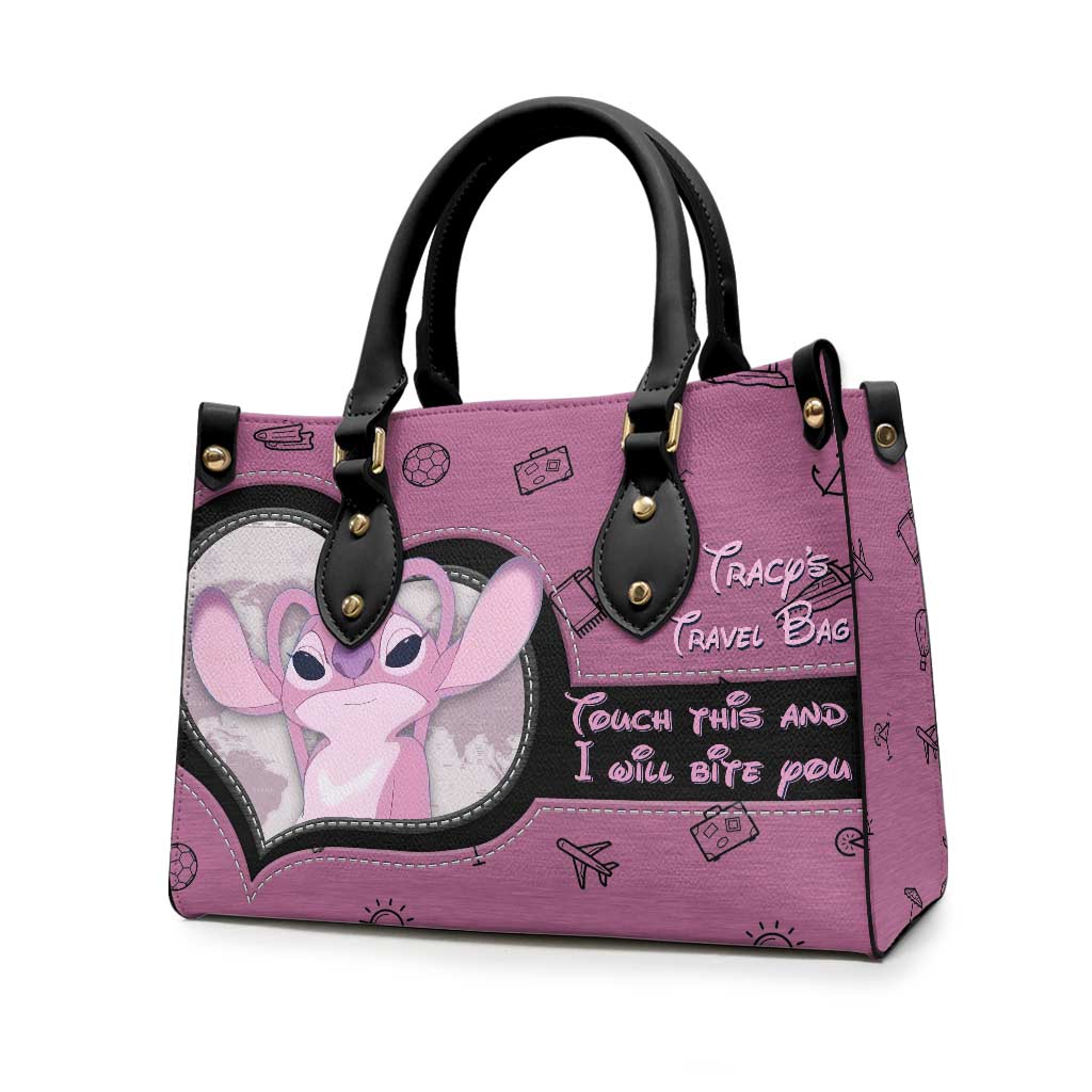 Personalized Leather Handbag Custom Name Travel Bag Gift