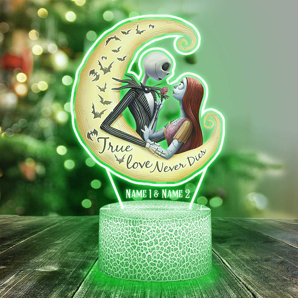 Personalized Nightmare Shaped Plaque Light Base Gift for Couples