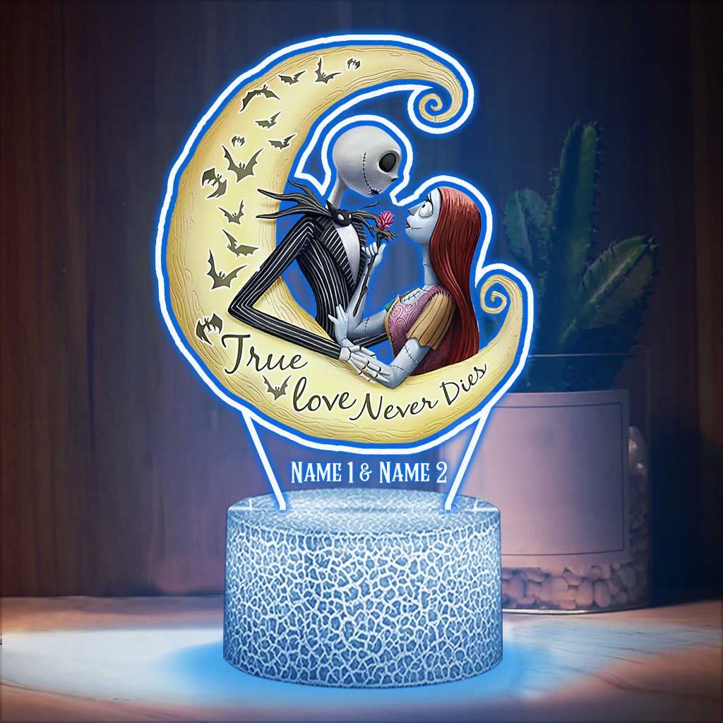 Personalized Nightmare Shaped Plaque Light Base Gift for Couples