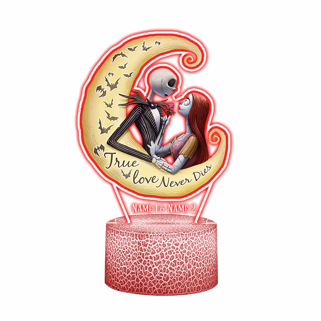 Personalized Nightmare Shaped Plaque Light Base Gift for Couples