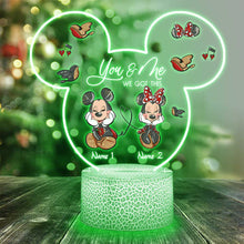 Load image into Gallery viewer, Personalized Mouse Shaped Light Base Couple Plaque Gift
