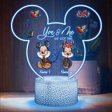 Load image into Gallery viewer, Personalized Mouse Shaped Light Base Couple Plaque Gift
