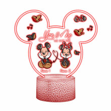 Load image into Gallery viewer, Personalized Mouse Shaped Light Base Couple Plaque Gift

