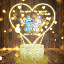 Load image into Gallery viewer, Personalized Ohana Shaped Plaque Light Base Custom Couple Gift for Valentine's Day
