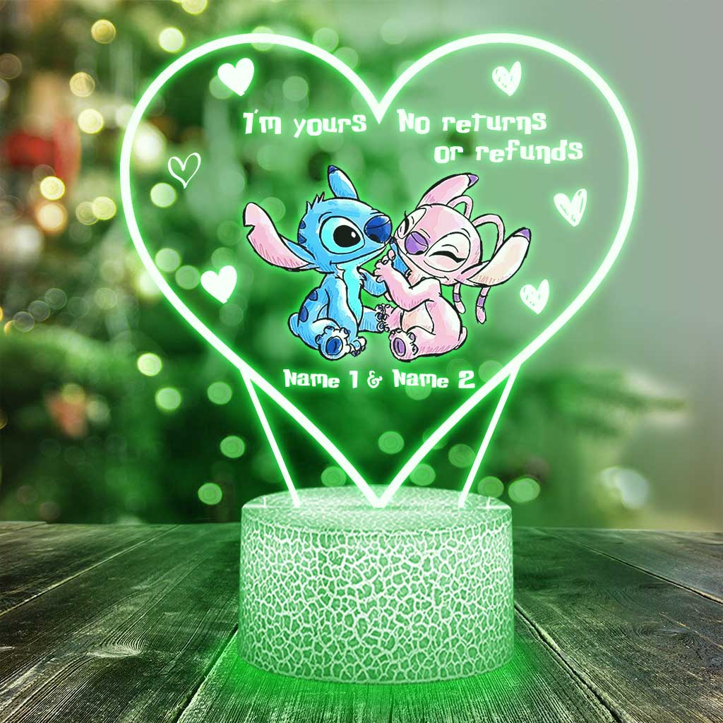Personalized Ohana Shaped Plaque Light Base Custom Couple Gift for Valentine's Day