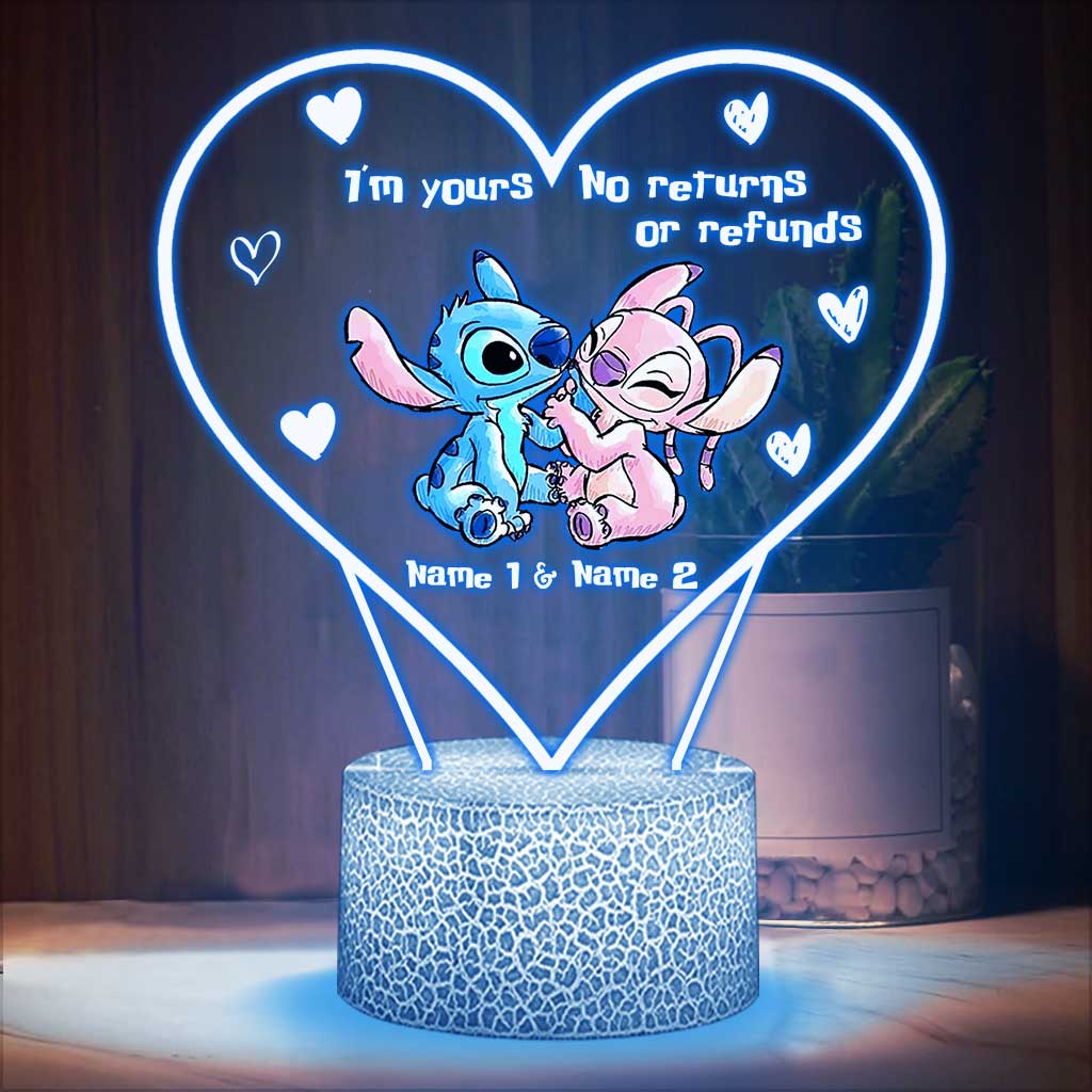 Personalized Ohana Shaped Plaque Light Base Custom Couple Gift for Valentine's Day