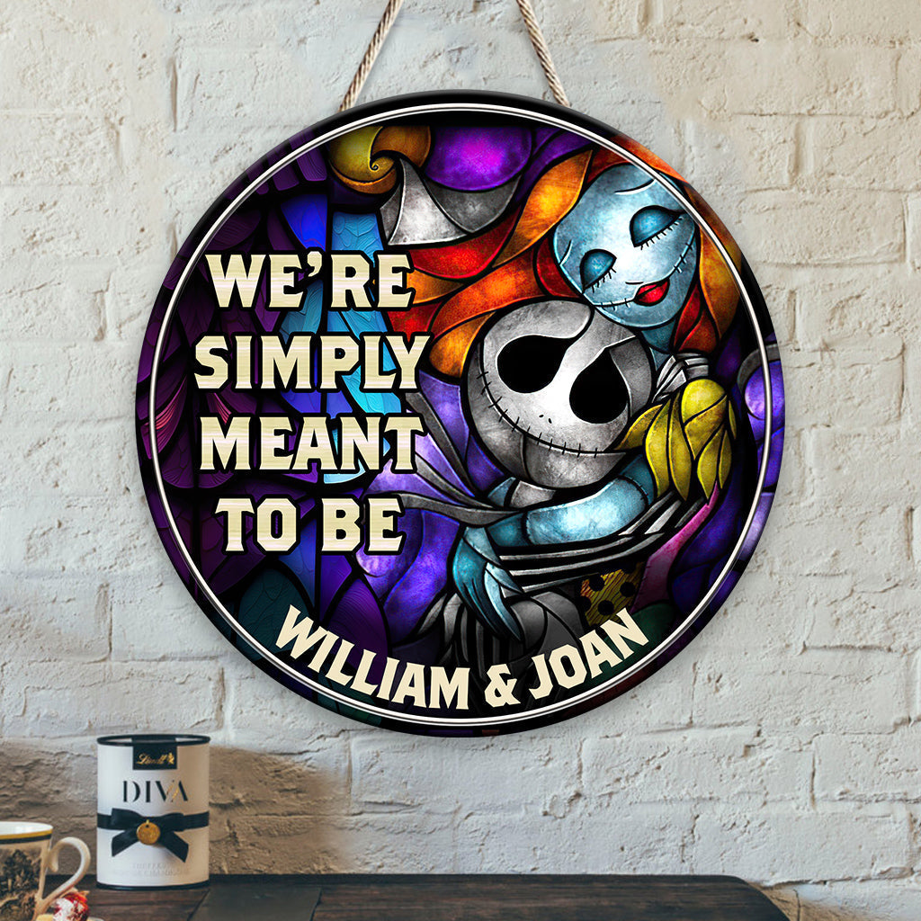 Personalized Round Wood Sign We're Simply Meant to Be Gift for Couple