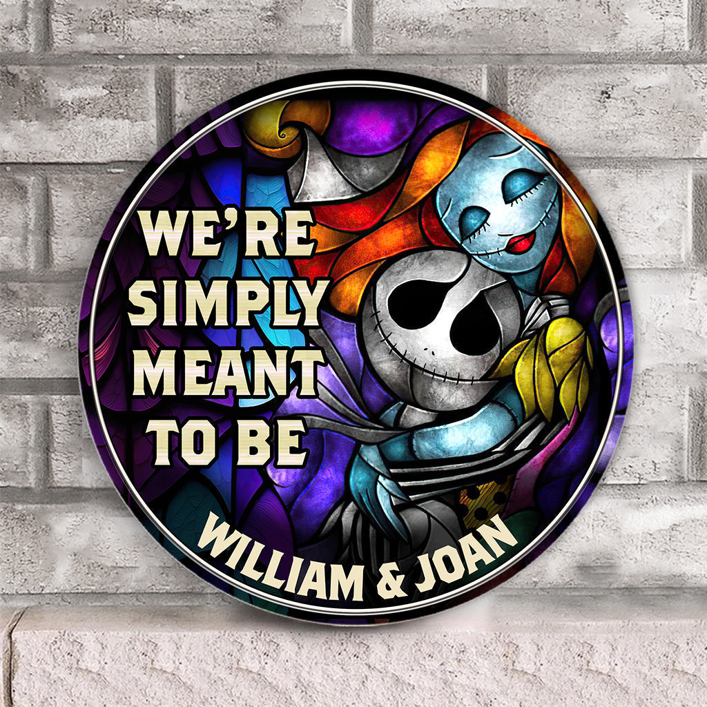 Personalized Round Wood Sign We're Simply Meant to Be Gift for Couple