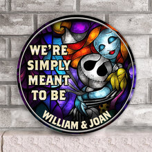 Load image into Gallery viewer, Personalized Round Wood Sign We're Simply Meant to Be Gift for Couple
