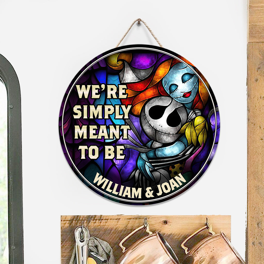 Personalized Round Wood Sign We're Simply Meant to Be Gift for Couple