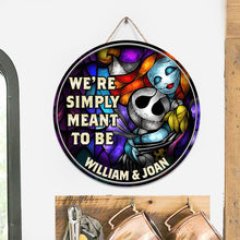 Load image into Gallery viewer, Personalized Round Wood Sign We're Simply Meant to Be Gift for Couple
