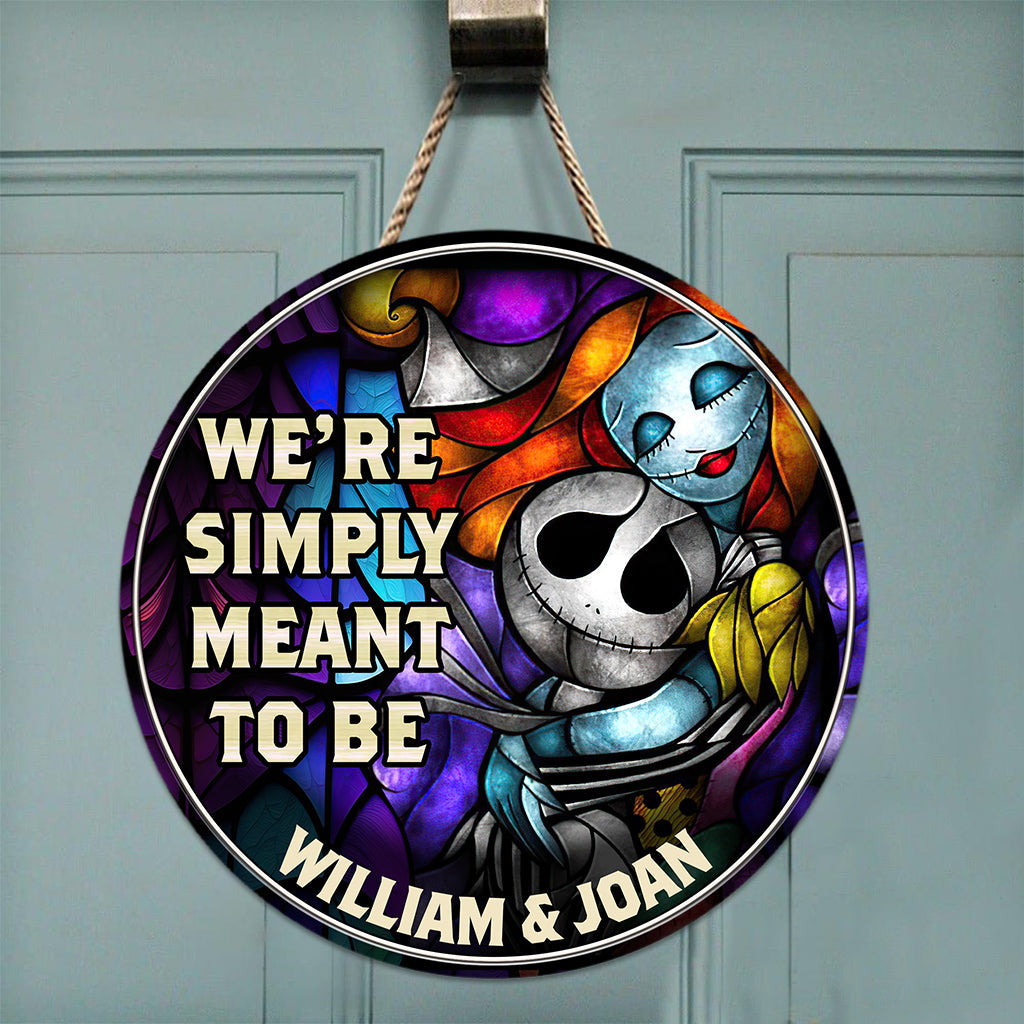 Personalized Round Wood Sign We're Simply Meant to Be Gift for Couple