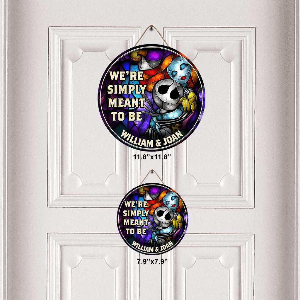 Personalized Round Wood Sign We're Simply Meant to Be Gift for Couple