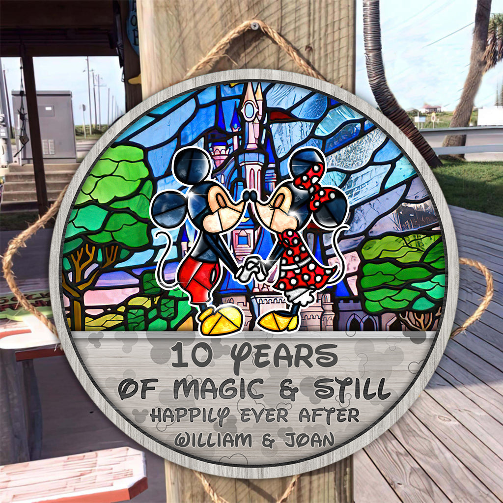 Personalized Round Wood Sign Custom Name Engagement Gift