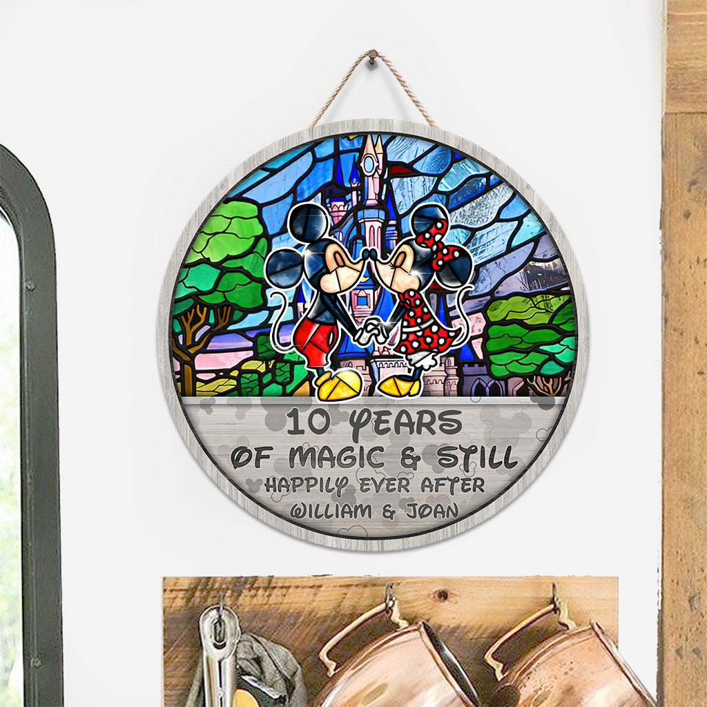 Personalized Round Wood Sign Custom Name Engagement Gift