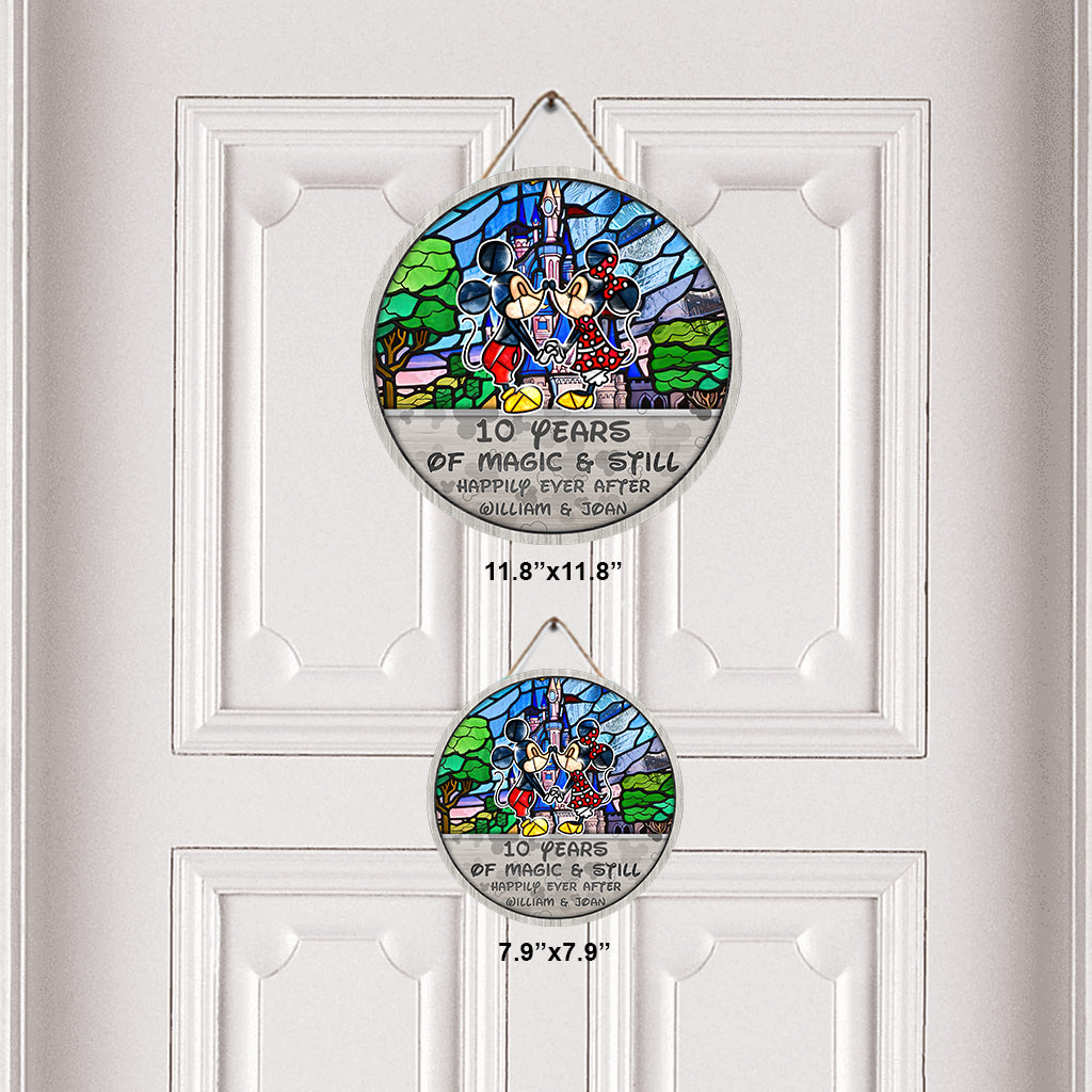 Personalized Round Wood Sign Custom Name Engagement Gift