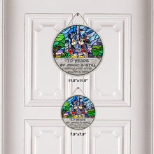 Load image into Gallery viewer, Personalized Round Wood Sign Custom Name Engagement Gift
