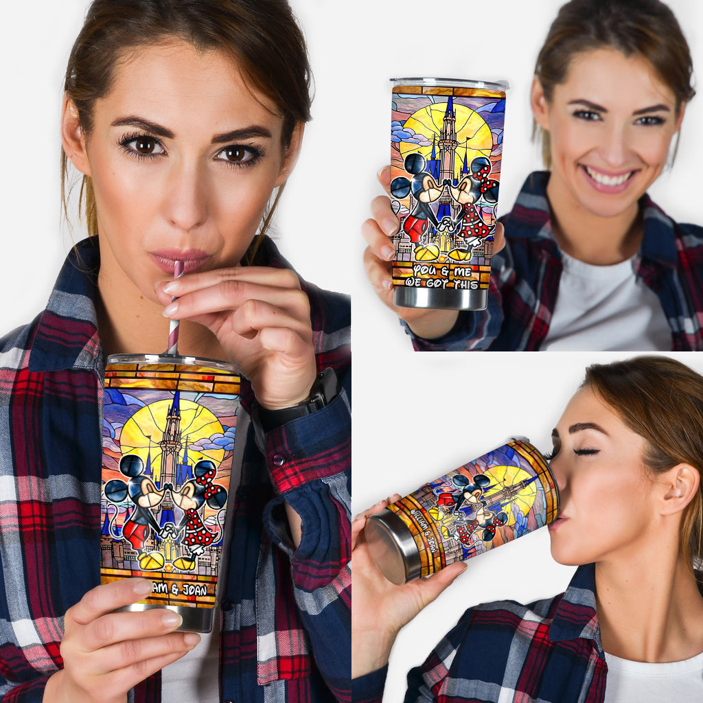 Personalized Mickey Mouse Tumbler Custom Name Gift for Couples