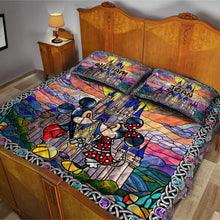 Load image into Gallery viewer, Personalized Mickey &amp; Minnie Quilt Set Custom Names for Couples
