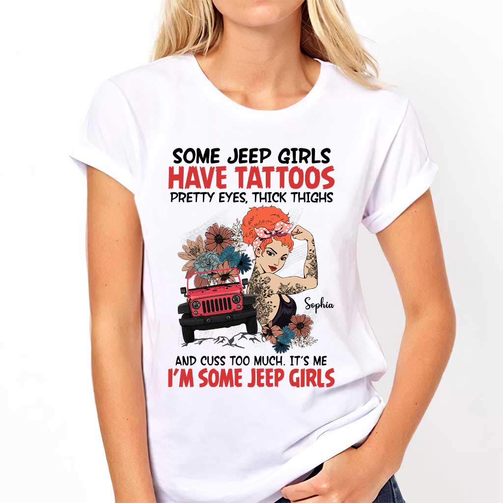 Personalized Jeep Girls T-Shirt Custom Name Gift for Her