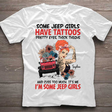 Load image into Gallery viewer, Personalized Jeep Girls T-Shirt Custom Name Gift for Her
