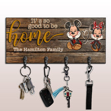 Load image into Gallery viewer, Personalized Wood Mouse Key Rack Family Name Home Decor

