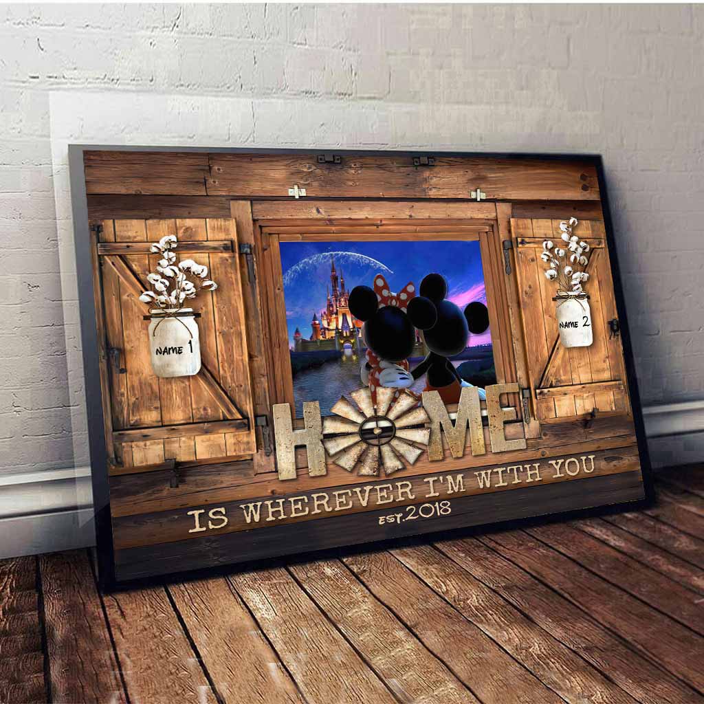Personalized Home Is Wherever I'm With You Mouse Poster Gift for Couple