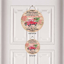 Load image into Gallery viewer, Personalized Round Wood Sign 'Living The Dream' for Christmas Gift

