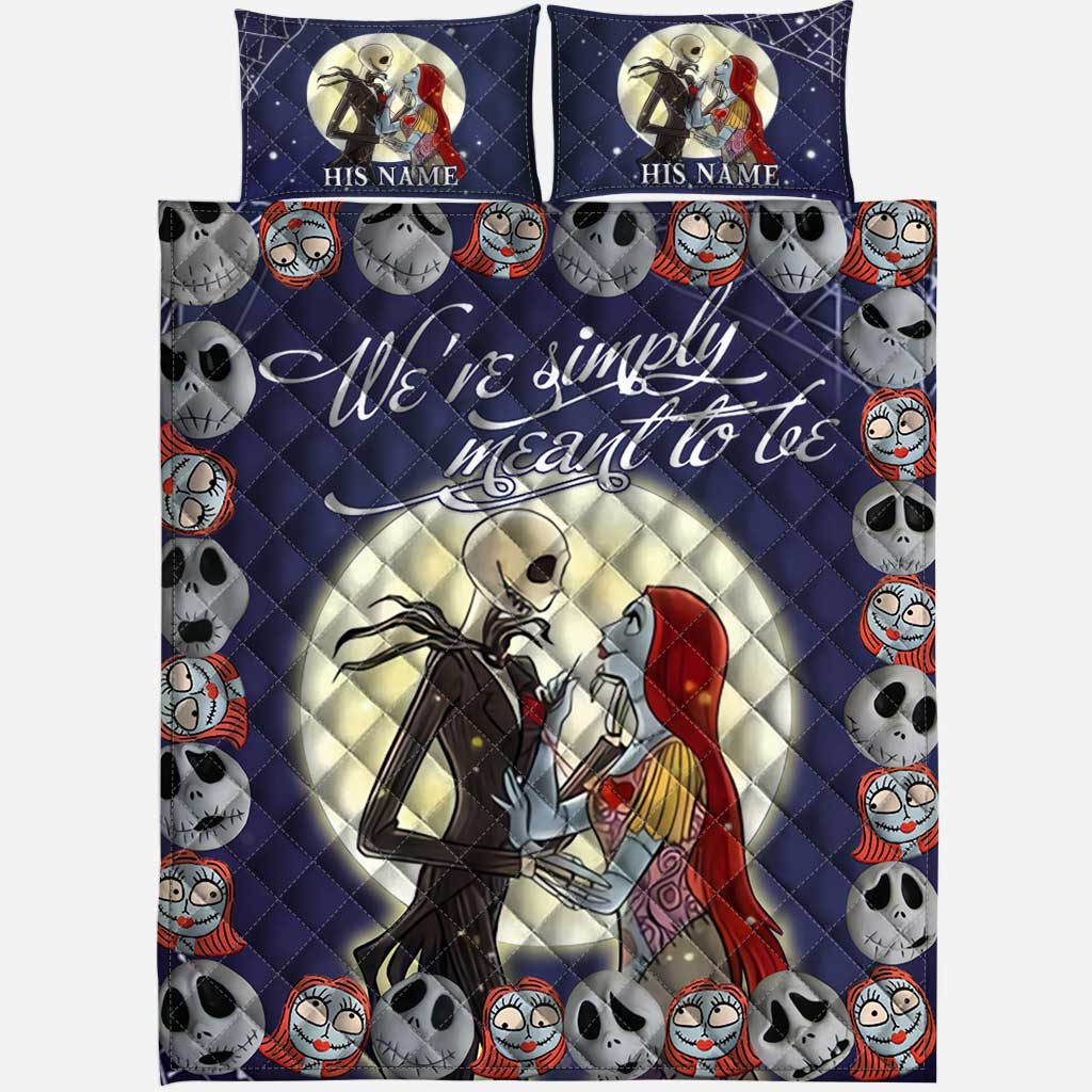 Personalized Nightmare Before Christmas Quilt Set for Couples