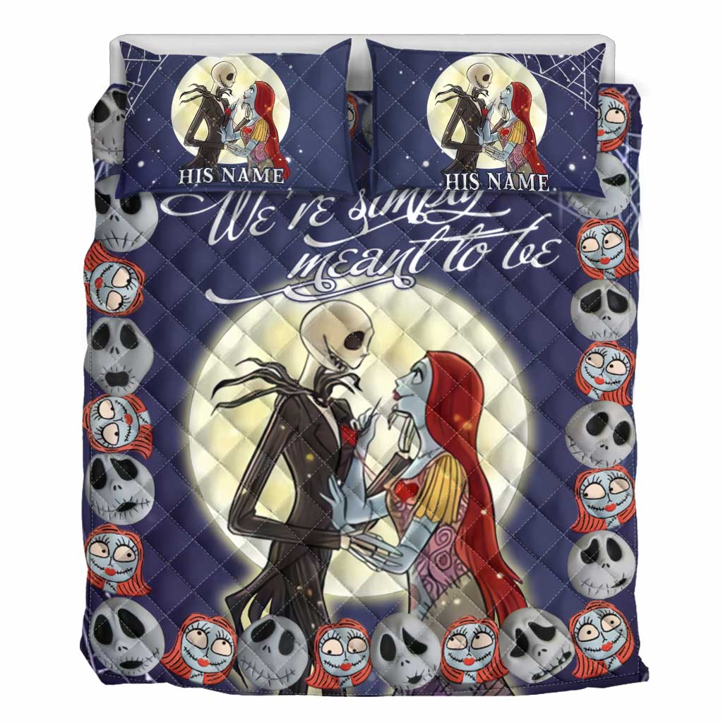 Personalized Nightmare Before Christmas Quilt Set for Couples