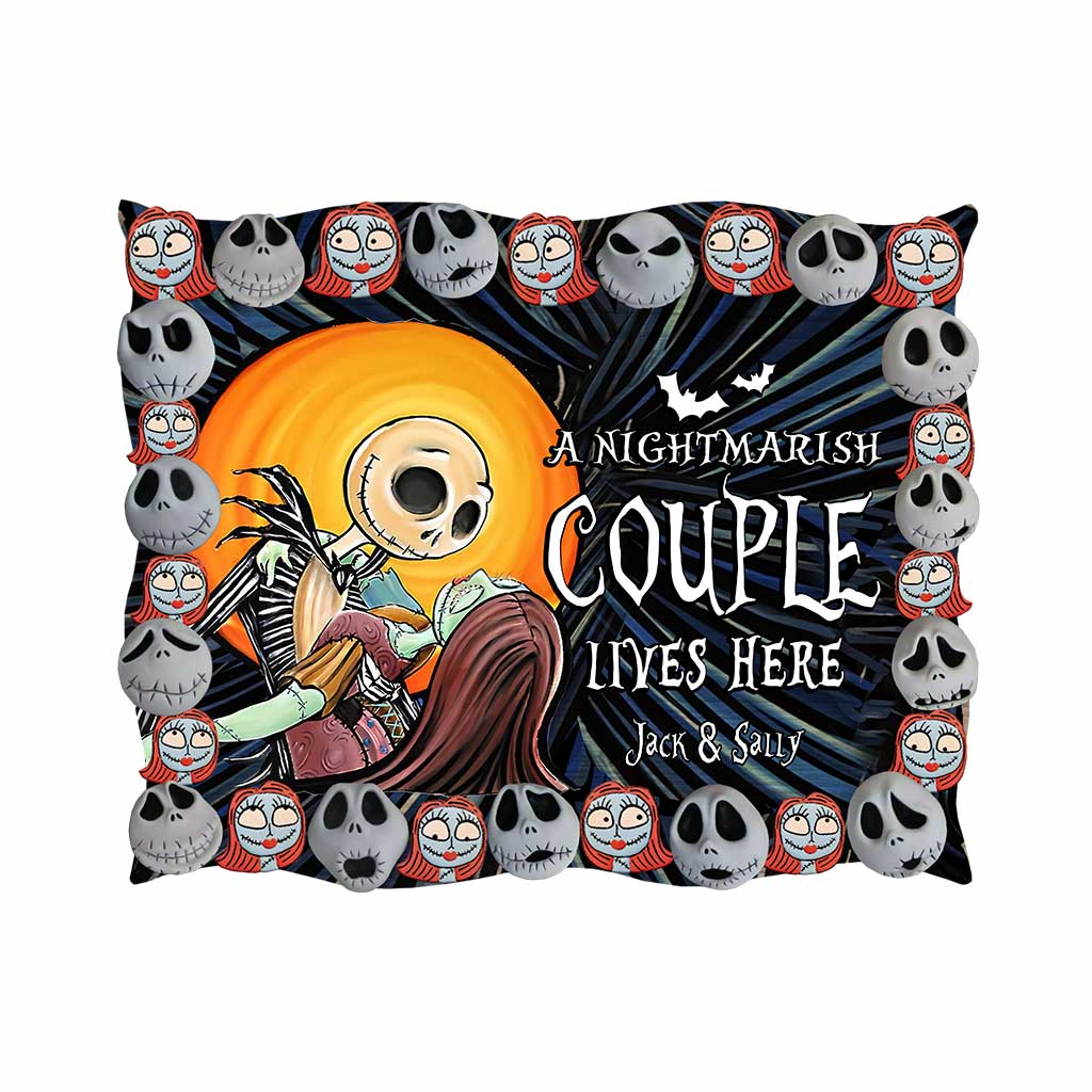 Personalized Nightmare Shaped Doormat Custom Couple Gift Halloween