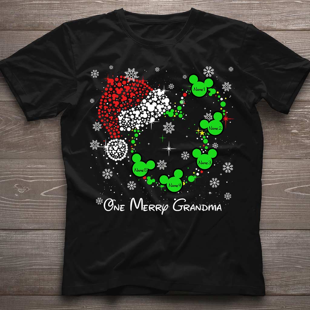 Personalized Christmas T-Shirt & Hoodie for Grandma | Custom Names
