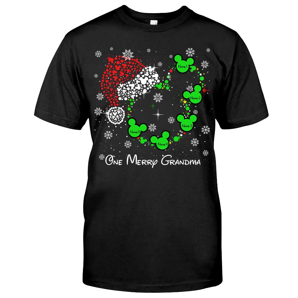 Personalized Christmas T-Shirt & Hoodie for Grandma | Custom Names