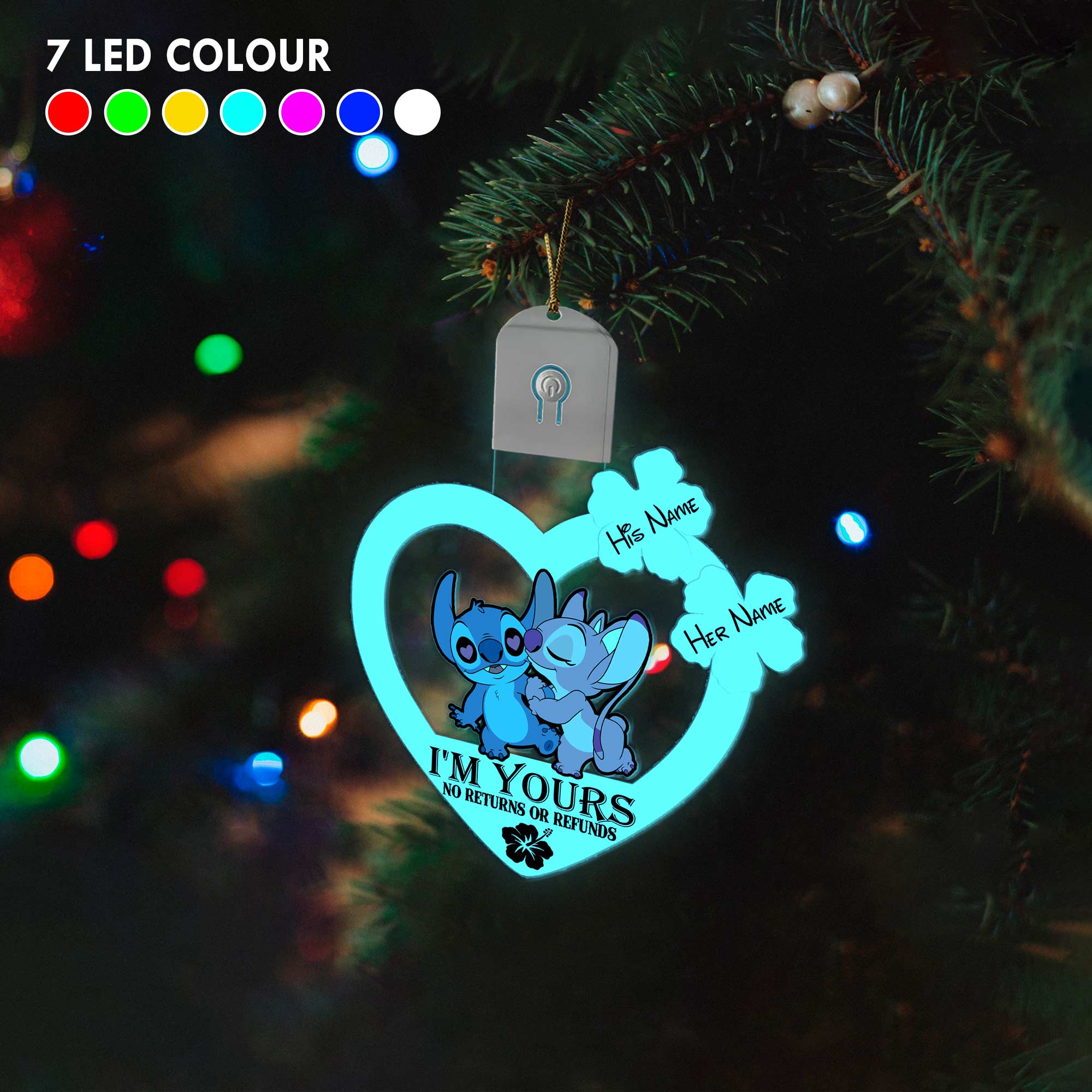 Personalized LED Acrylic Ornament I'm Yours Gift for Couples