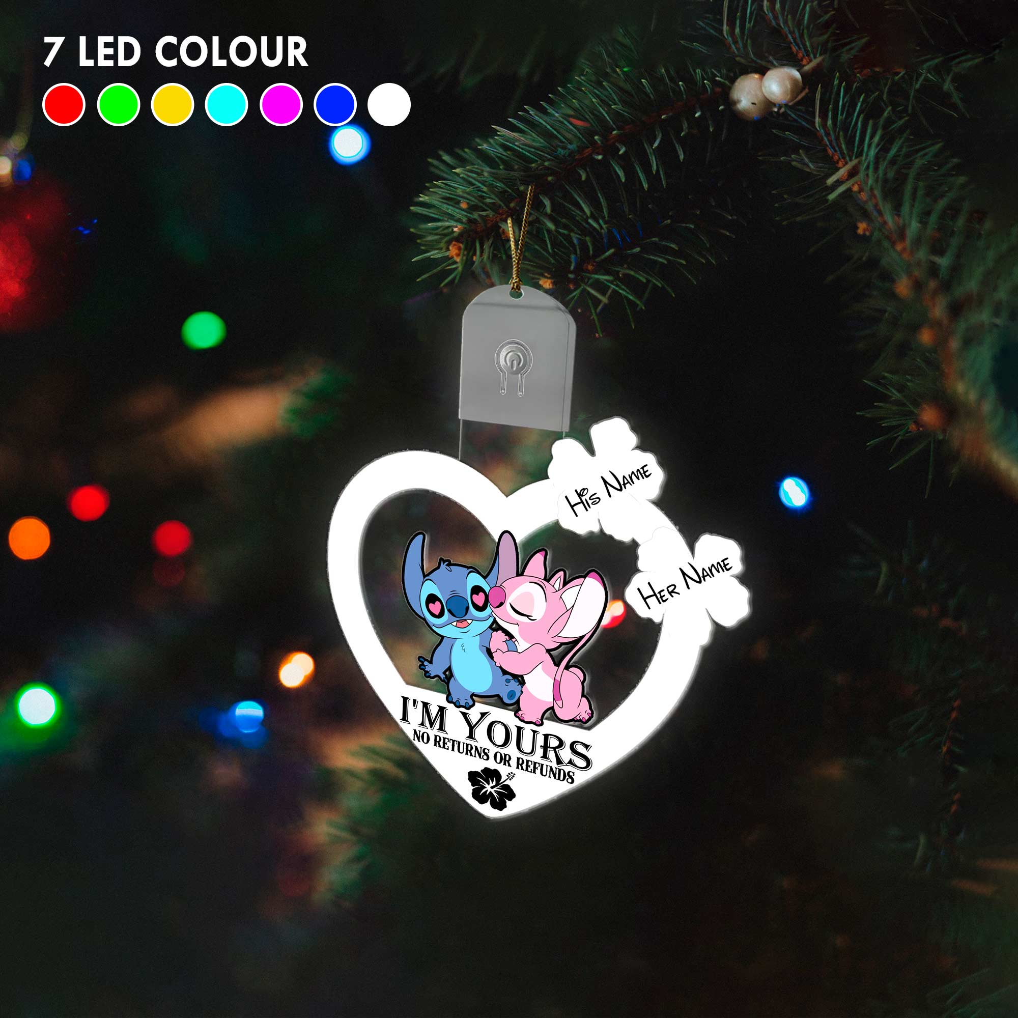Personalized LED Acrylic Ornament I'm Yours Gift for Couples