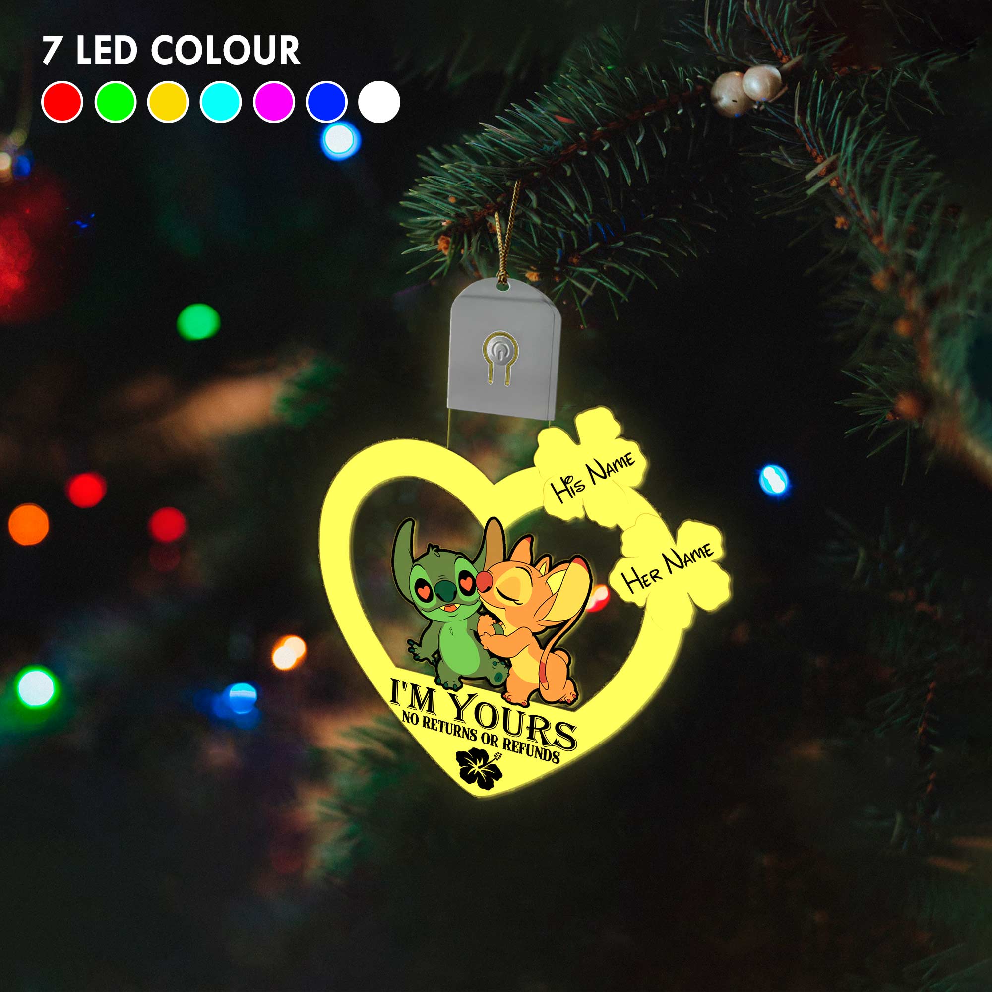 Personalized LED Acrylic Ornament I'm Yours Gift for Couples