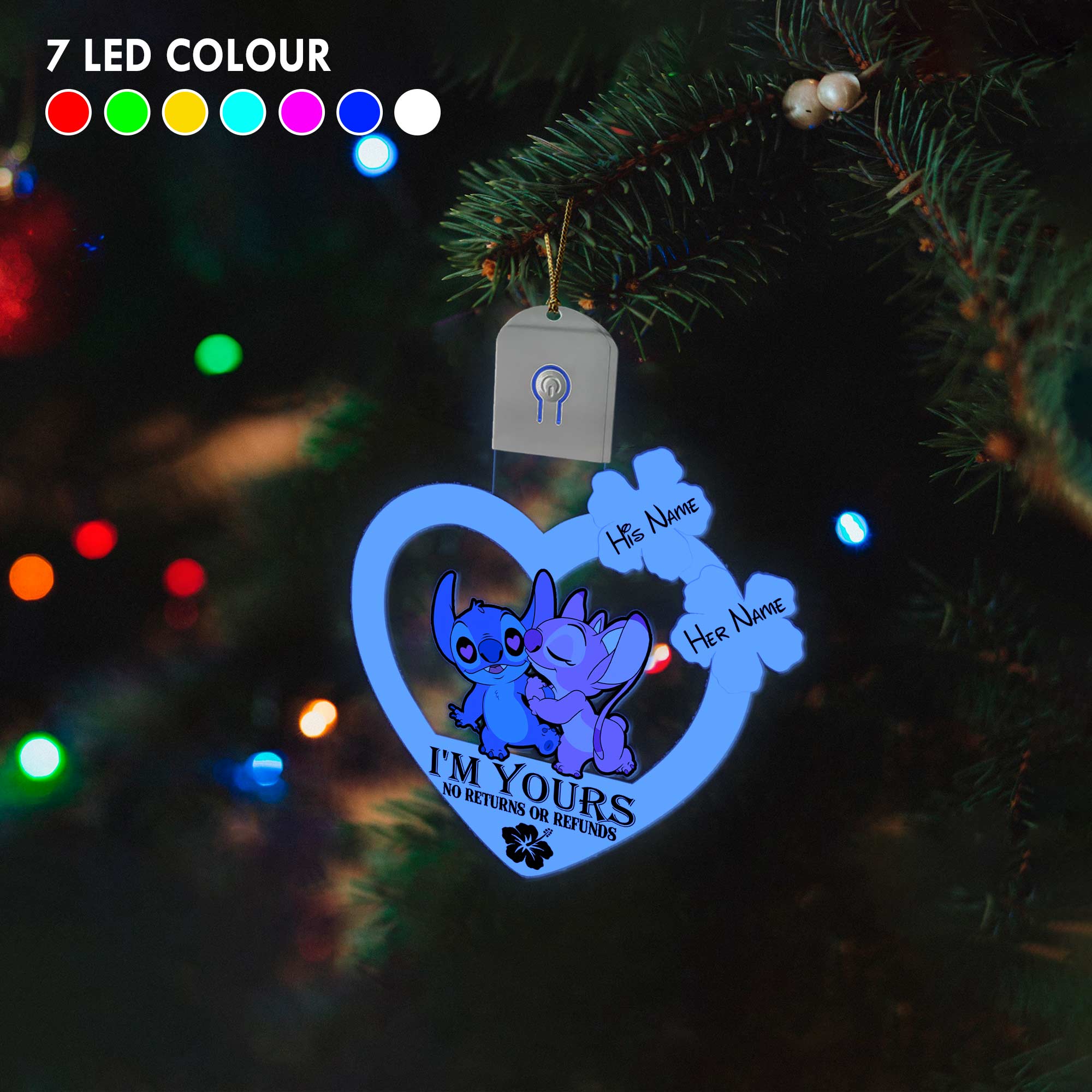 Personalized LED Acrylic Ornament I'm Yours Gift for Couples