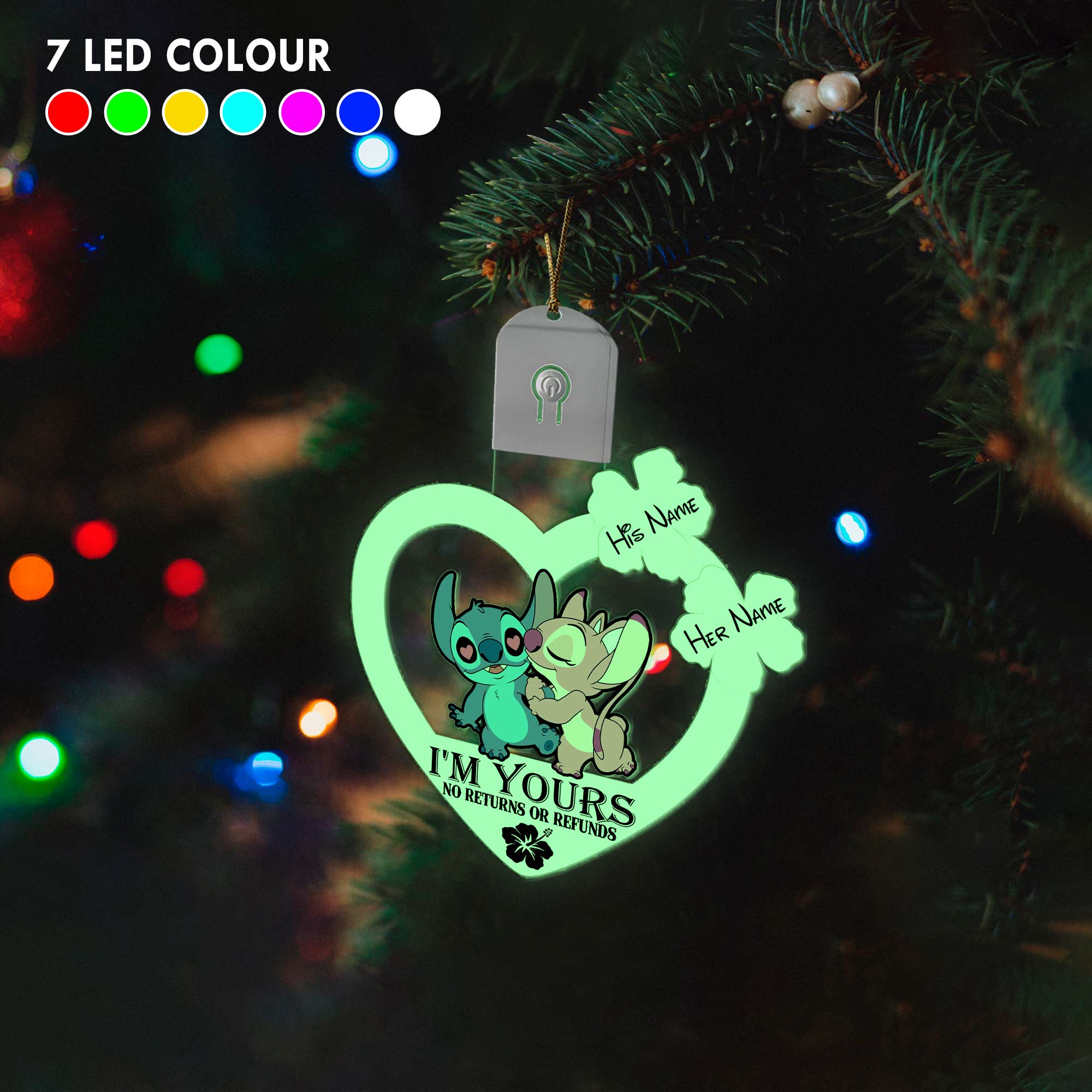 Personalized LED Acrylic Ornament I'm Yours Gift for Couples