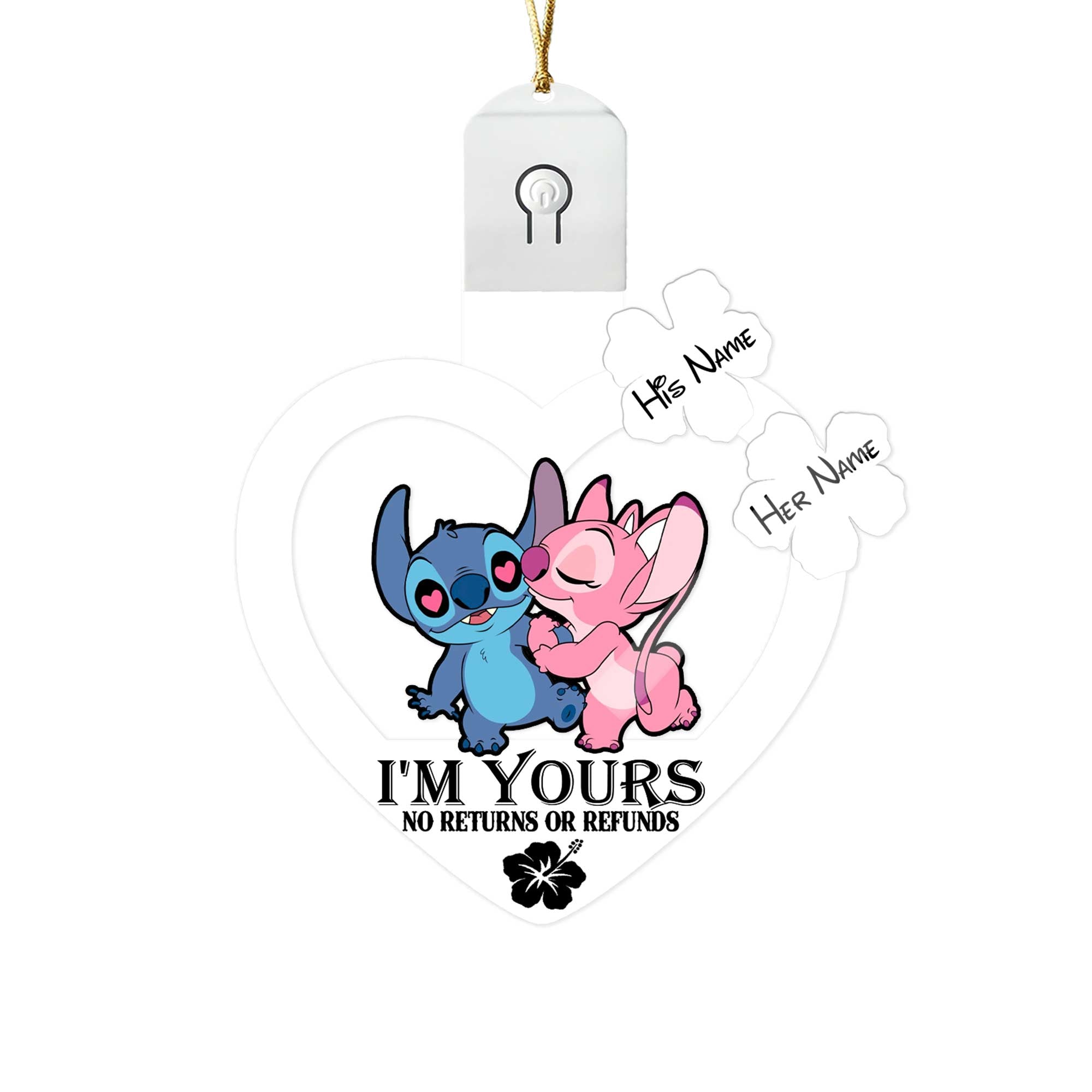 Personalized LED Acrylic Ornament I'm Yours Gift for Couples
