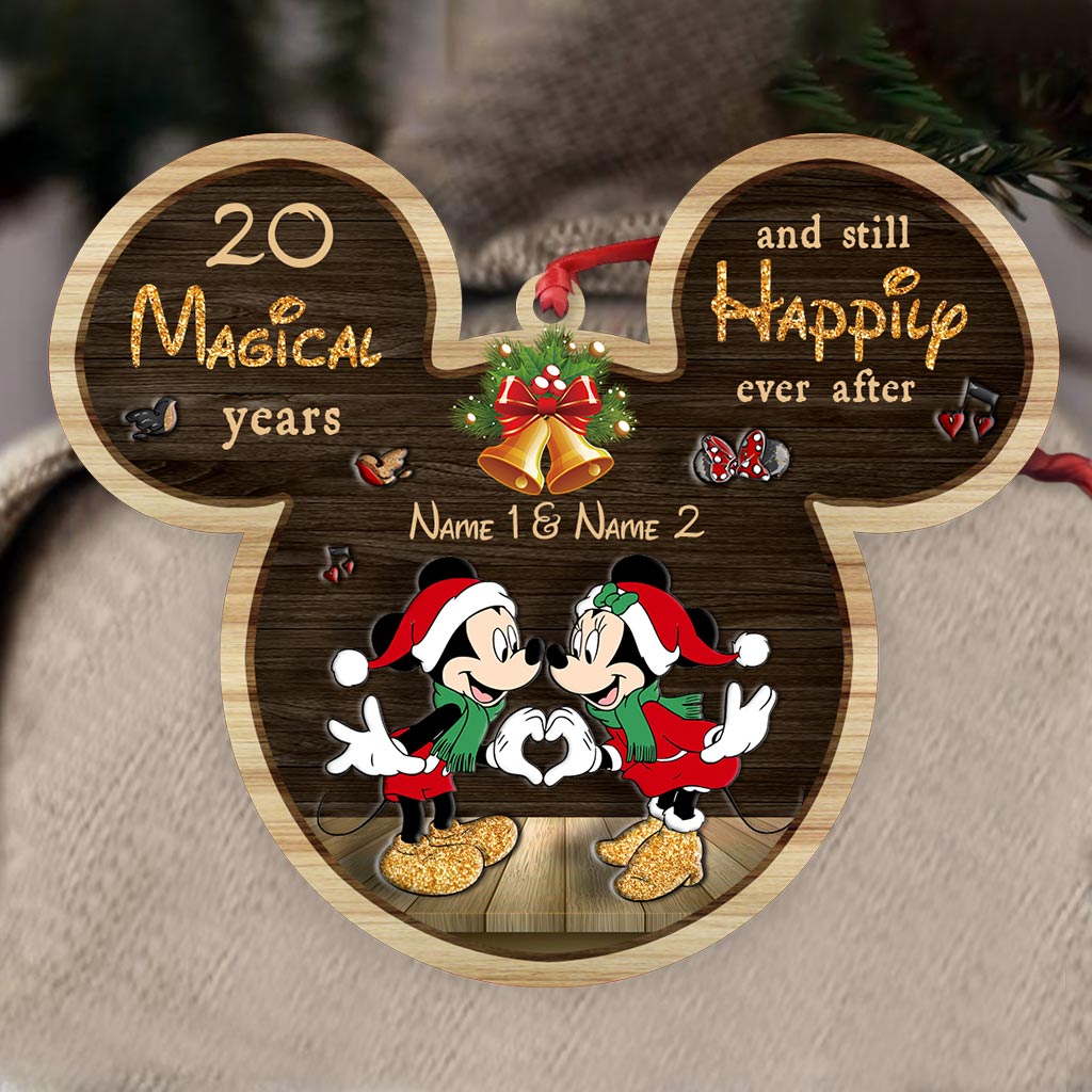 Personalized Christmas Mouse Ornament Custom Names Gift for Couple