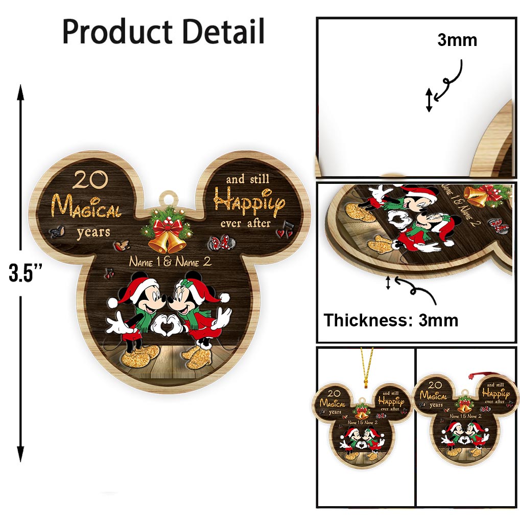 Personalized Christmas Mouse Ornament Custom Names Gift for Couple
