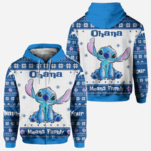 Load image into Gallery viewer, Personalized Ohana Means Family Christmas Hoodie All Over Print
