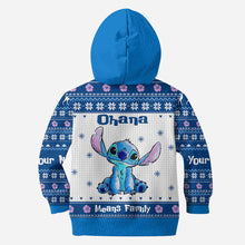 Load image into Gallery viewer, Personalized Ohana Means Family Christmas Hoodie All Over Print
