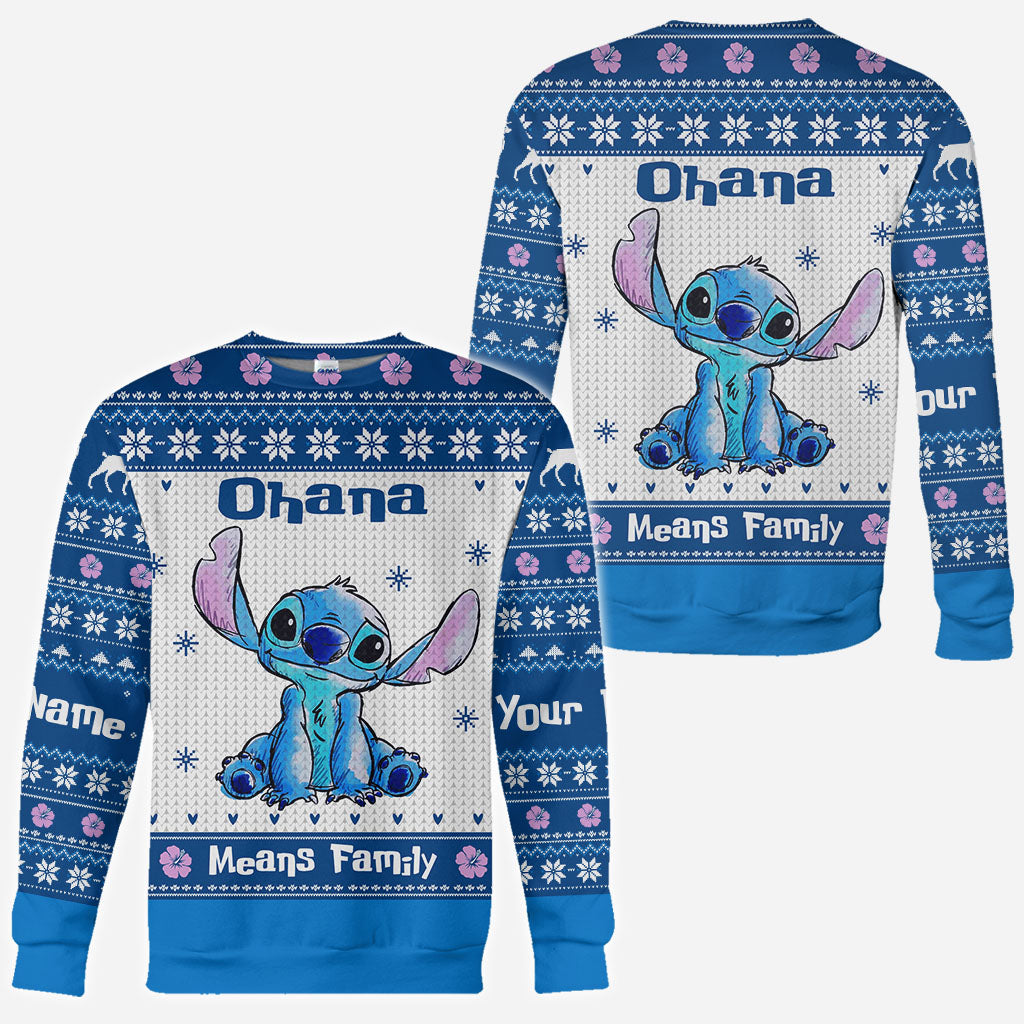 Personalized Ohana Means Family Christmas Hoodie All Over Print