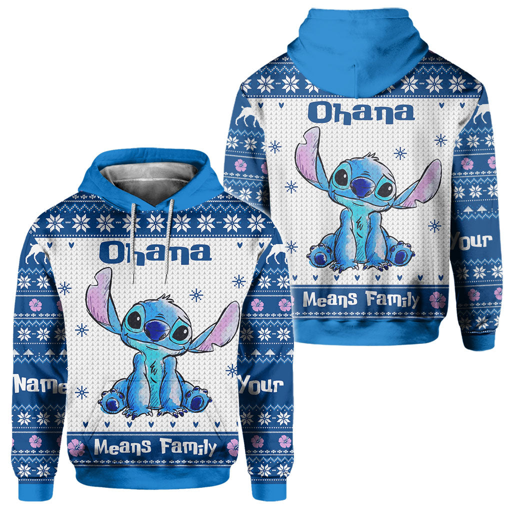 Personalized Ohana Means Family Christmas Hoodie All Over Print